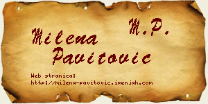 Milena Pavitović vizit kartica